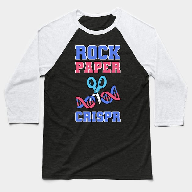 Rock Paper Crispr Graffiti Gene Biologist Hacker Baseball T-Shirt by amango